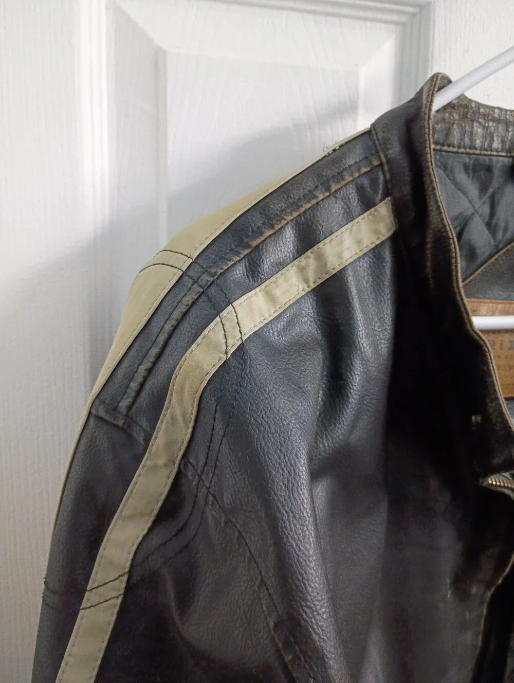 Vintage Worn In Arizona Jean Company Black Jacket with Cream Side Stripes